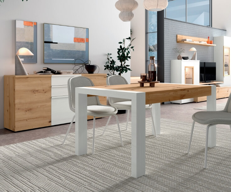 Mesa comedor rectangular extensible portería deslizante DANIELA